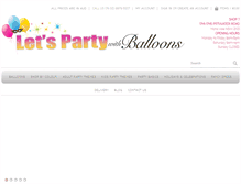 Tablet Screenshot of letspartywithballoons.com.au